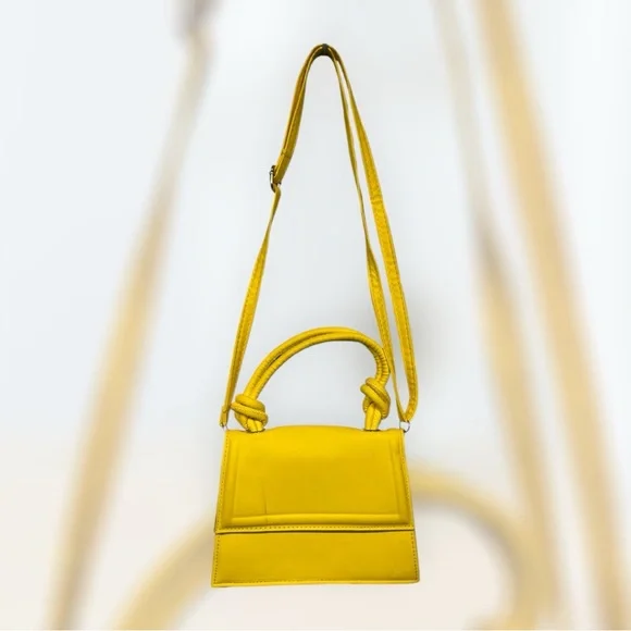 Bright Yellow faux-leather bag - Picture 1 of 9
